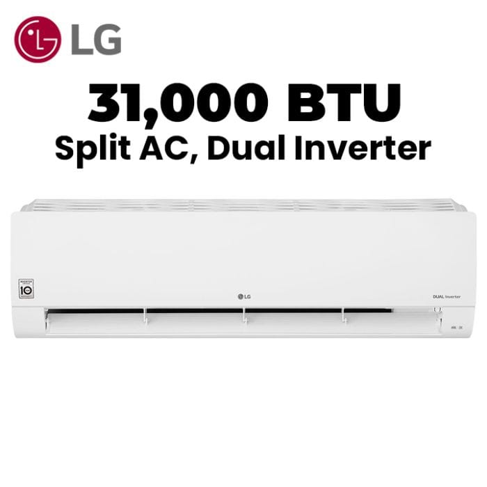 LG Split Air Conditioner, 65°C Tropical Inverter Compressor, Faster Cooling, More Energy Saving - White - I38TKF