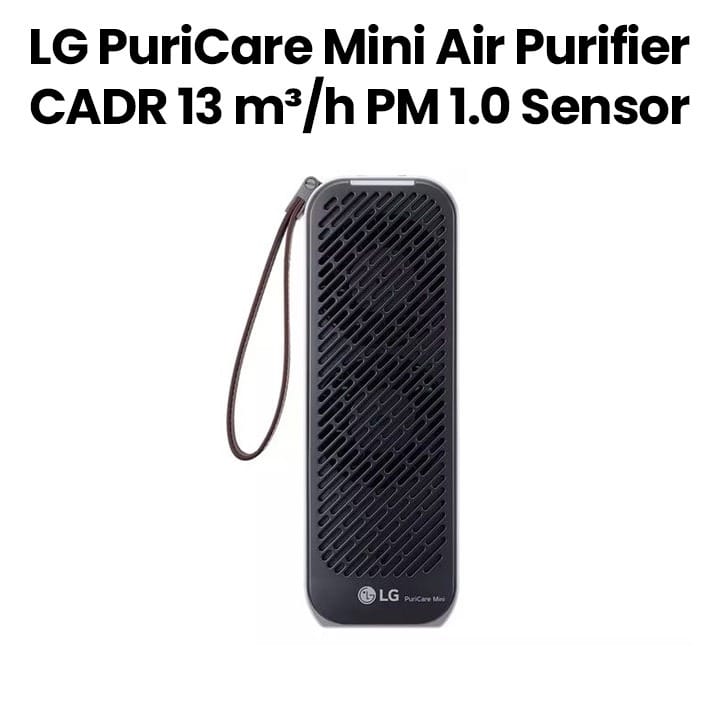 LG PuriCare Mini Air Purifier, Clean Reliable Air, 4 Color Smart Display, Dual Inverter Motor - Black - AP151MBA1