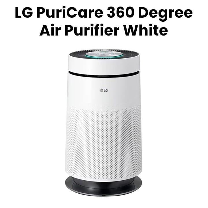 LG PuriCare 360° Air Purification And Clean Booster, Anti-bacterial Nano-ions, H13 HEPA, Clean Booster 61.2m² - White - AS65GDWH0