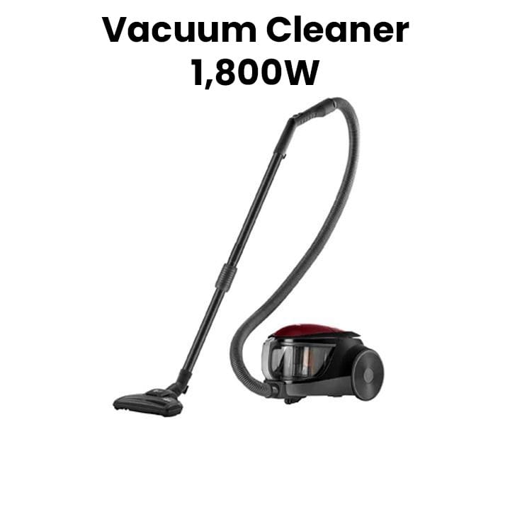 LG 1800W Vacuum Cleaner, Bagless Convenience, Versatile Cleaning, Durability and Longevity, Compact and Space-Saving - Sparkle Red - VC5418NNTR
