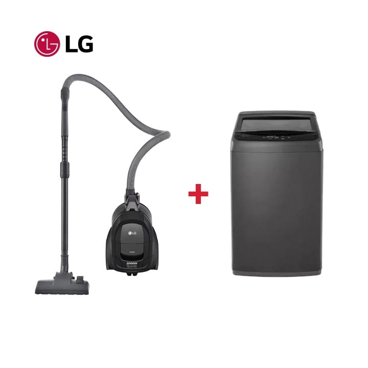 LG 9kg Top Load Washing Machine + LG 1800W Canister Vacuum Cleaner - LG Laundry & Clean Bundle (101002000000729 + 101002000000527)
