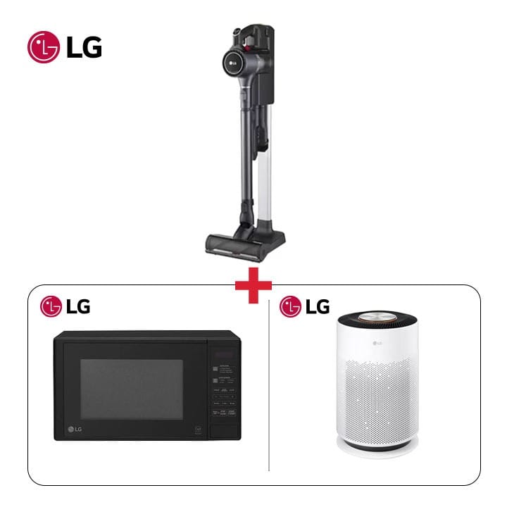 LG Air Purifier  + LG CordZero A9K Stick Vacuum Cleaner + LG 20L Solo Microwave Oven - LG Home Essentials Bundle (101001000000177 + 101002000000714 + 101002000000047)