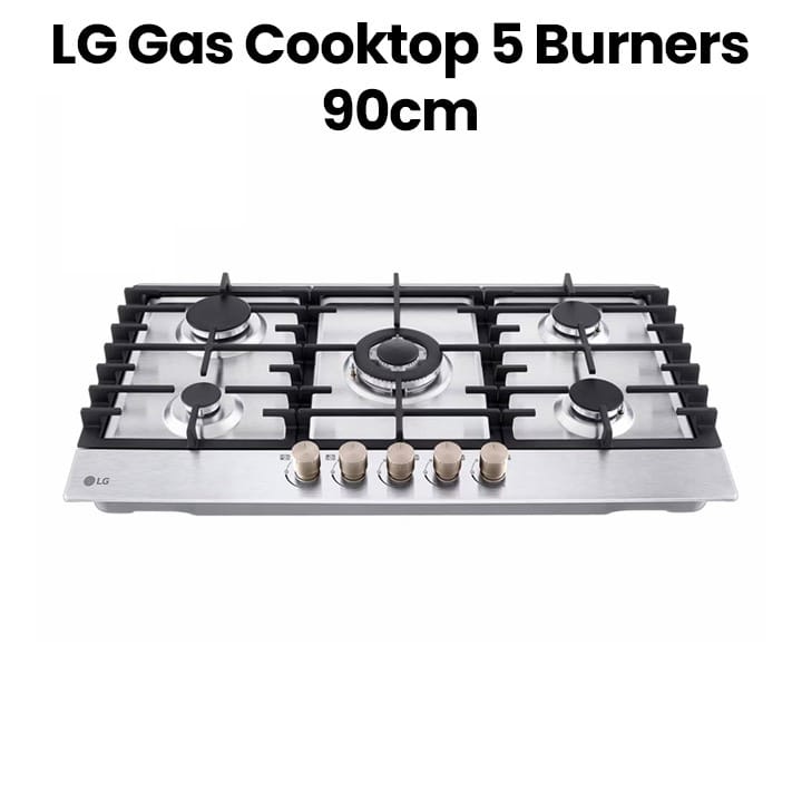 家具 gas gas LG CG5Z3626S 90cm Stainless Steel 5 Burner Gas Hob, Powerful And