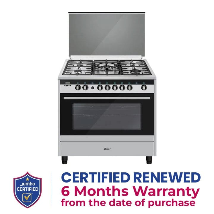 Oscar 90X60 5-Gas Burner Gas Oven Cooking Range - Silver (OC 9060GGSPLO)