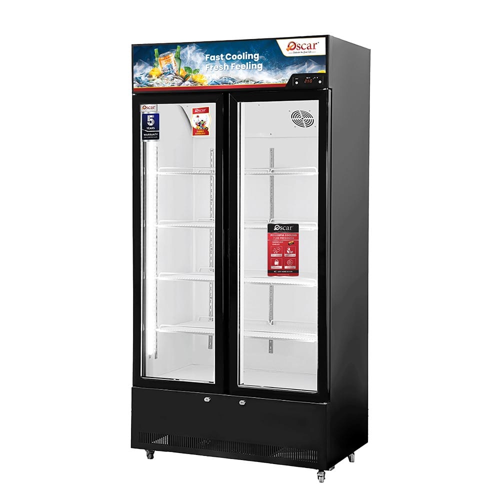 Oscar No-Frost Double Door Showcase Chiller 720L, Stylish Design, Reliable Performance - Black - OCL720