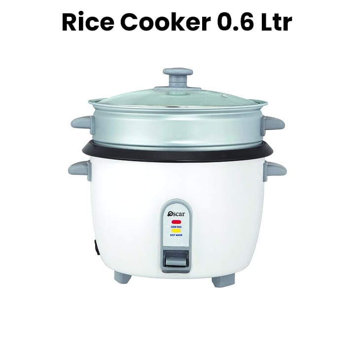 Oscar Rice Cooker 0.6L, Compact Design, Reliable Performance - White - ORC-0604