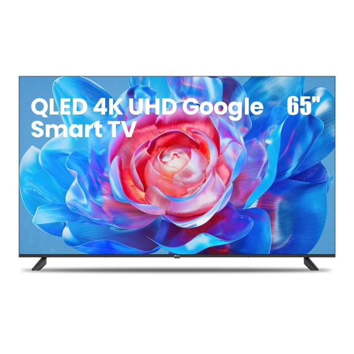 Oscar 65-Inch Frameless QLED 4K UHD Google Smart TV, Voice Remote, Dolby Audio, Built-in Chromecast & Google Assistant | Black - OS65QLEDG