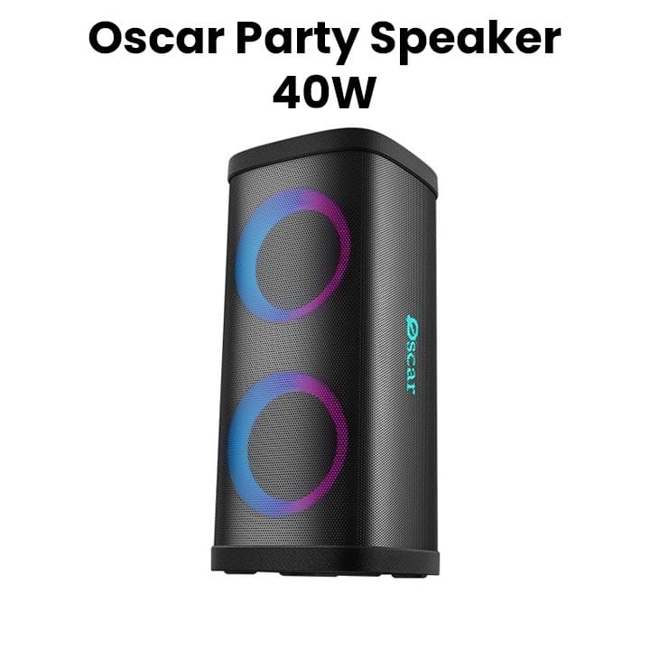 Oscar Party Speaker 40W with RGB Light and Wireless Mic 
