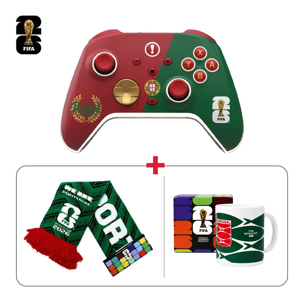 Portugal Fan Tech Gift Bundle FIFA Gaming Controller + National Scarfs + Ceramic Mugs (603001000013830,603001000013860,603001000013866)