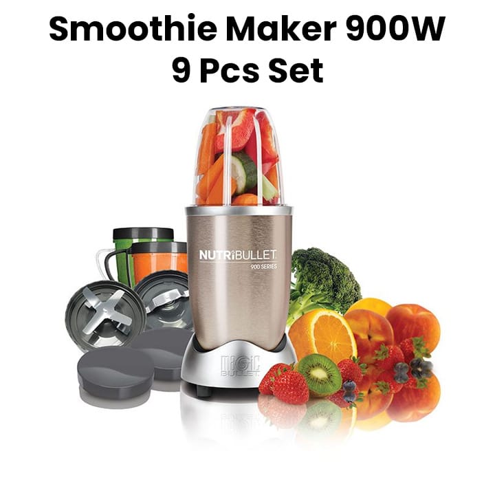 NutriBullet Pro Smoothie Maker 900W – 9-Piece High Speed Blender Set for Smoothies, Ice Crushing & Shakes, Premium Performance,  NB9-1212