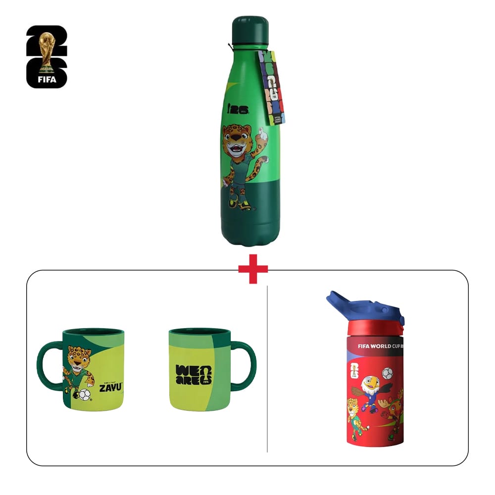 Mascot Hydration Bundle FIFA Mascot Thermal Bottle + Ceramic Mugs + Kids Tumbler (603001000013797,603001000013779,603001000013777)