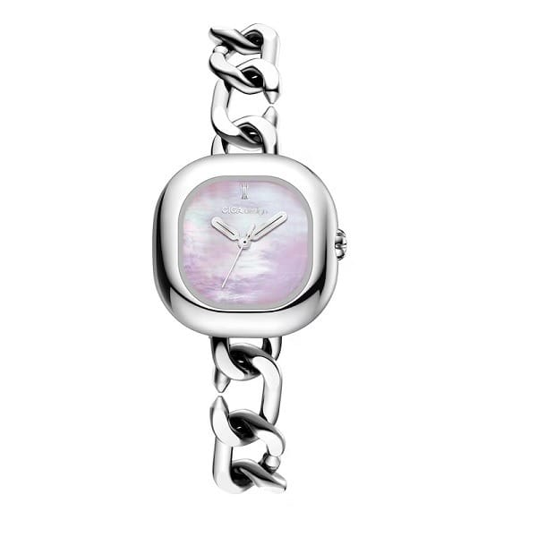 CIGA Design D Series Pink Women's Quartz Analog Watch, Stainless Steel Silver Case, Pink Dial, Mineral Crystal, 3 ATM Water Resistant