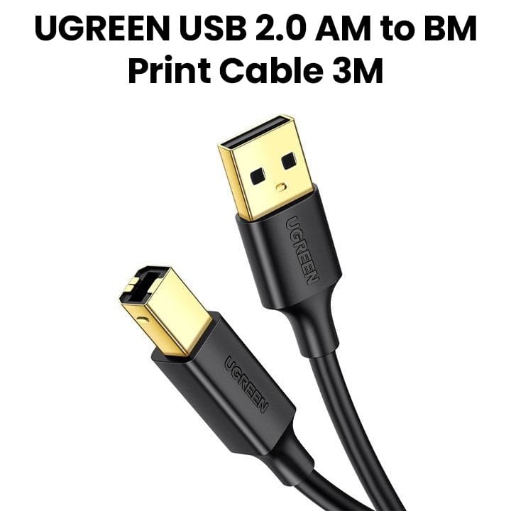 Buy UGREEN USB 2.0 AM to BM Print Cable 3M (Black) | UG-CBL-US135-PRNTR ...