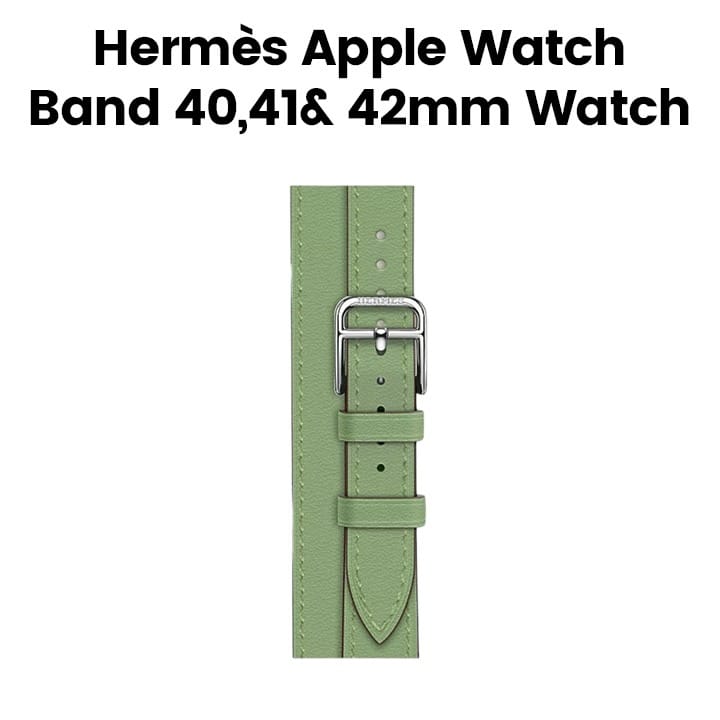 Hermès Apple Watch Band 42mm for 40/41mm Cases – Vert Criquet Attelage Double Tour