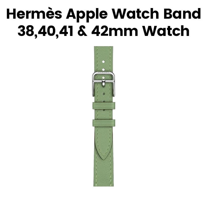 Hermès Apple Watch Band 42mm for 38/40 & 41mm Cases – Vert Criquet Attelage Single Tour