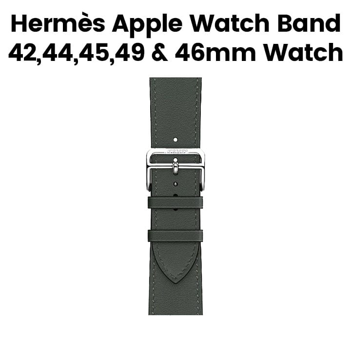 Hermès Apple Watch Band 46mm for 42/44/45 & 49mm Cases – Vert Mangrove Single Tour