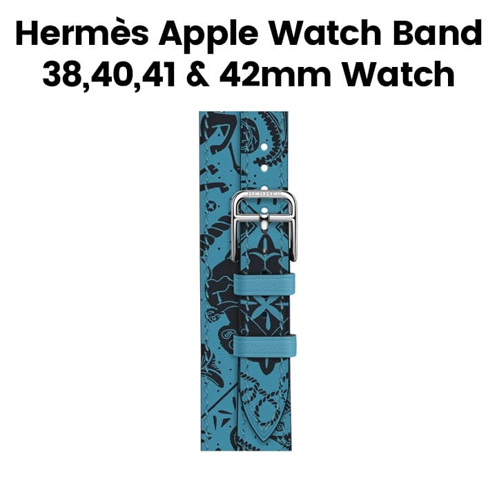 Hermès Apple Watch Band 42mm for 38/40 & 41mm Cases – BDN/Noir Animaux Bandana