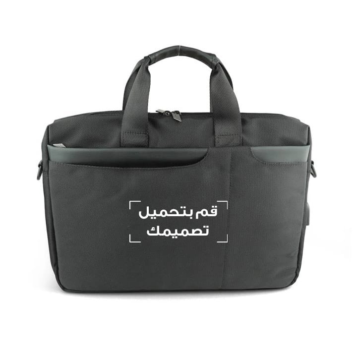 حقيبة رسول من مجموعة تشينج مصنوعة من بوليستر معاد تدويره وصديقة للبيئة لحمل الكمبيوتر المحمول على الكتف للعمل والسفر – أسود | MBSN 972