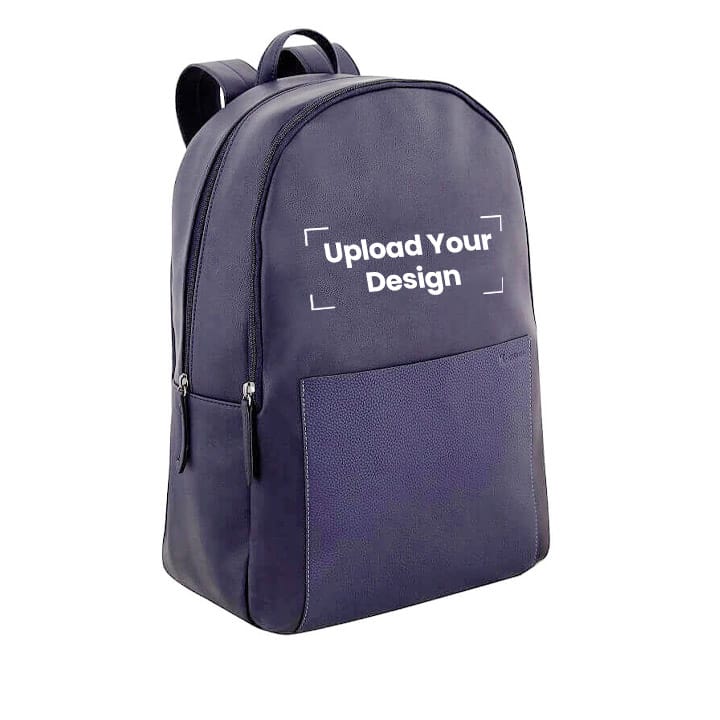 Personalized Santhome Vinbac 15.4" Laptop Backpack – Lightweight Artificial Leather, Double Padded Straps & Comfortable Everyday Carry – Navy Blue | BPSN 921