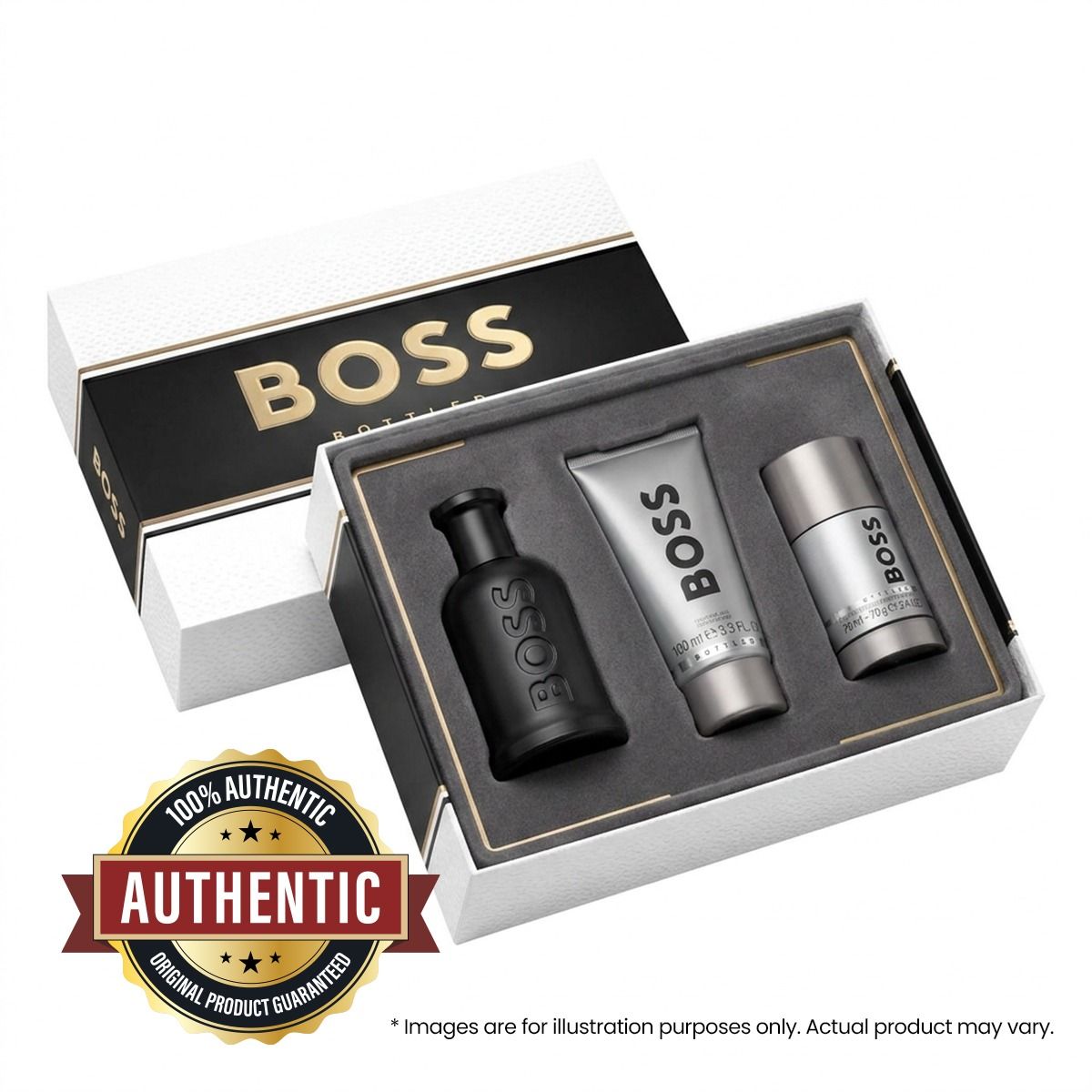 Hugo Boss Bottled Parfum Gift Set for Men 100ml – Mandarin, Olibanum, Orris & Cedarwood Intense Woody Amber Fragrance