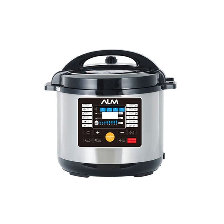 ALM 10-In-1 Digital Electric Pressure Cooker 12L, Non-Stick Double-Sided Coating, Digital Display, Time Control - Silver/Black - ALM-C-12L
