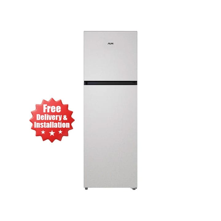 ALM Double Door No Frost Refrigerator 490L, Electronic Temperature Control, LED Display, Toughened Glass Shelves - Silver - ALM-RF490ST