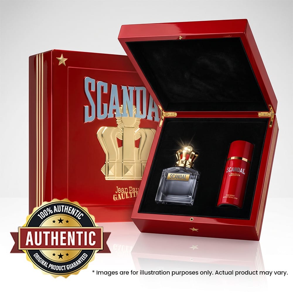 Jean Paul Gaultier Scandal Pour Homme Gift Set - 100ML EDT + 75ML Shower Gel Woody Amber Men's Fragrance | 8435415052351