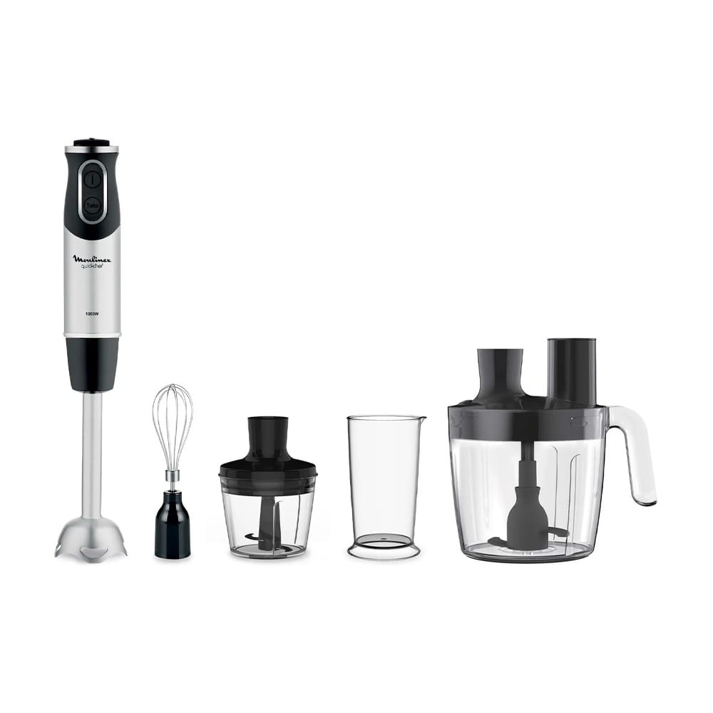 Moulinex Hand Blender 800ml + Chopper Bowl 500ml, 1000W Motor For Optimal Blending Performance, Exclusive Powelix Technology - Dark Grey - DD65J827