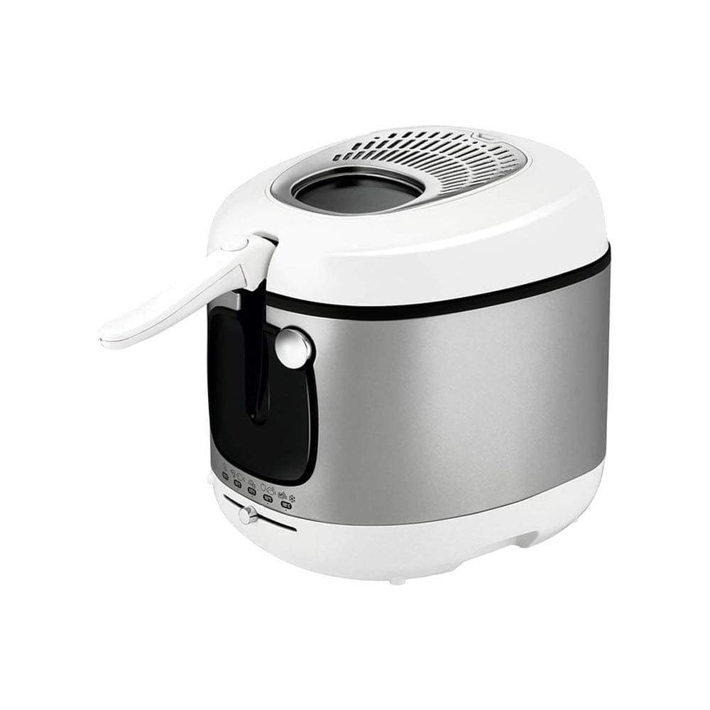 Moulinex Deep Fryer Mega XXL 3.3L, Large 2Kg Food Capacity, Powerful 1960W Performance, Non-Stick Coated Bowl, Automatic Lid Opening - Silver/Gray - AM480027