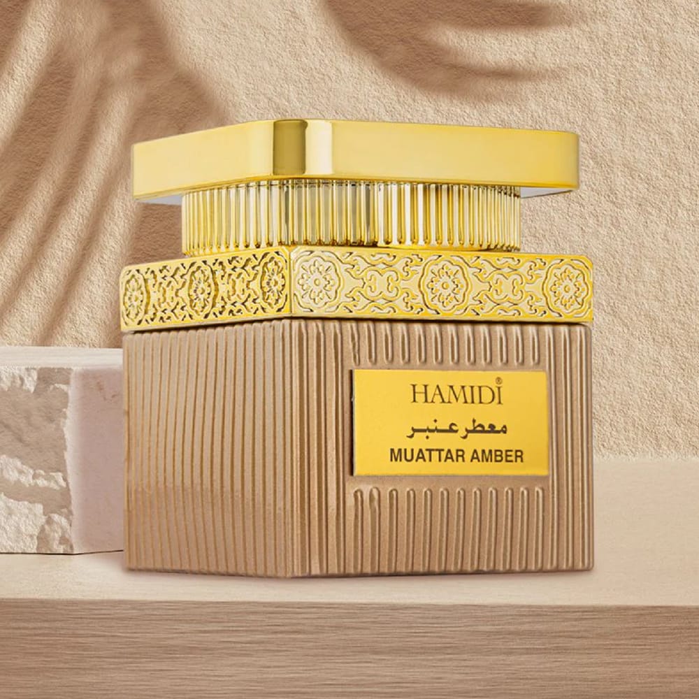 Hamidi Muattar Amber 100% Pure Oriental Bakhoor, Long-Lasting Smoke-Free Fragrance, Premium Incense for Home & Prayer - 50g 