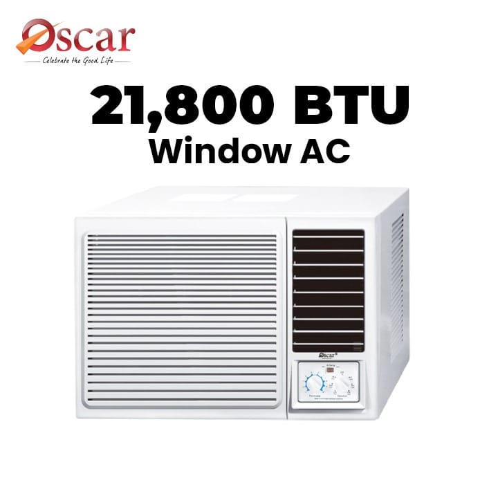 Oscar Window Air Conditioner 21800 BTU, Modern Design, Reliable Performance - White - OWC24K