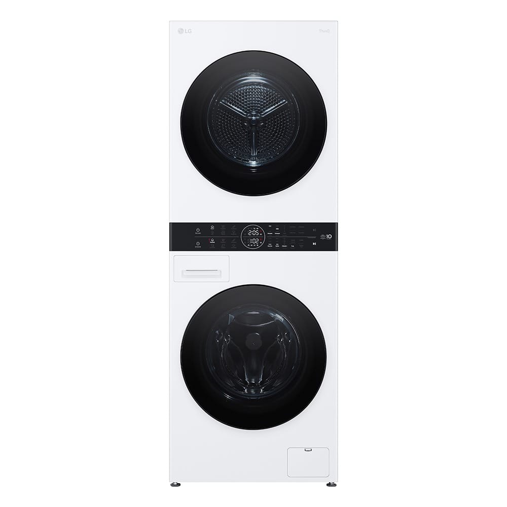 LG WashTower 12/10kg Washer Dryer, AI DD, TurboWash, Heat Pump Dual Inverter, Steam, ThinQ Wi-Fi, 1400 RPM | White - W4W8BVPKWHM.ABWPQLY