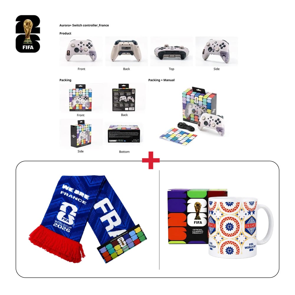 France Fan Tech Gift Bundle FIFA Gaming Controller + National Scarfs + Ceramic Mugs (603001000013832,603001000013859,603001000013870)