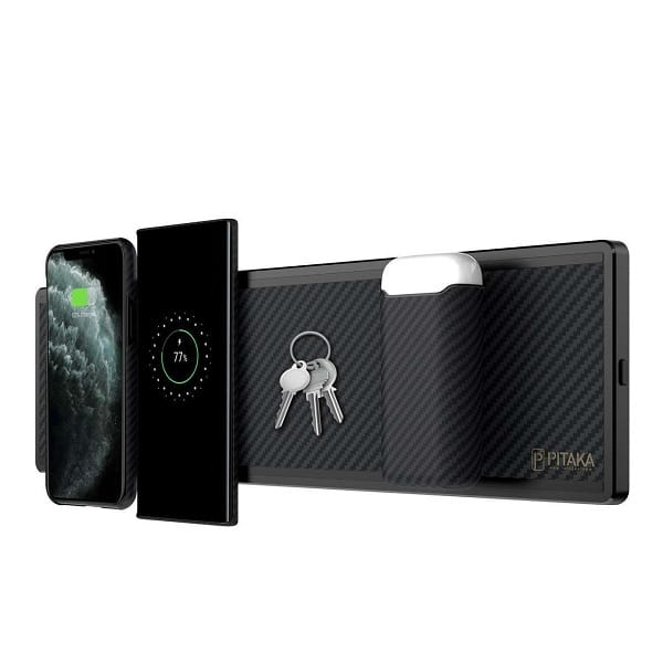Pitaka MagEZ Bar Wall Mount Wireless Charger, Magnetic Fast Charging Station, Space-Saving Wall Mounted Design, MagSafe Compatible