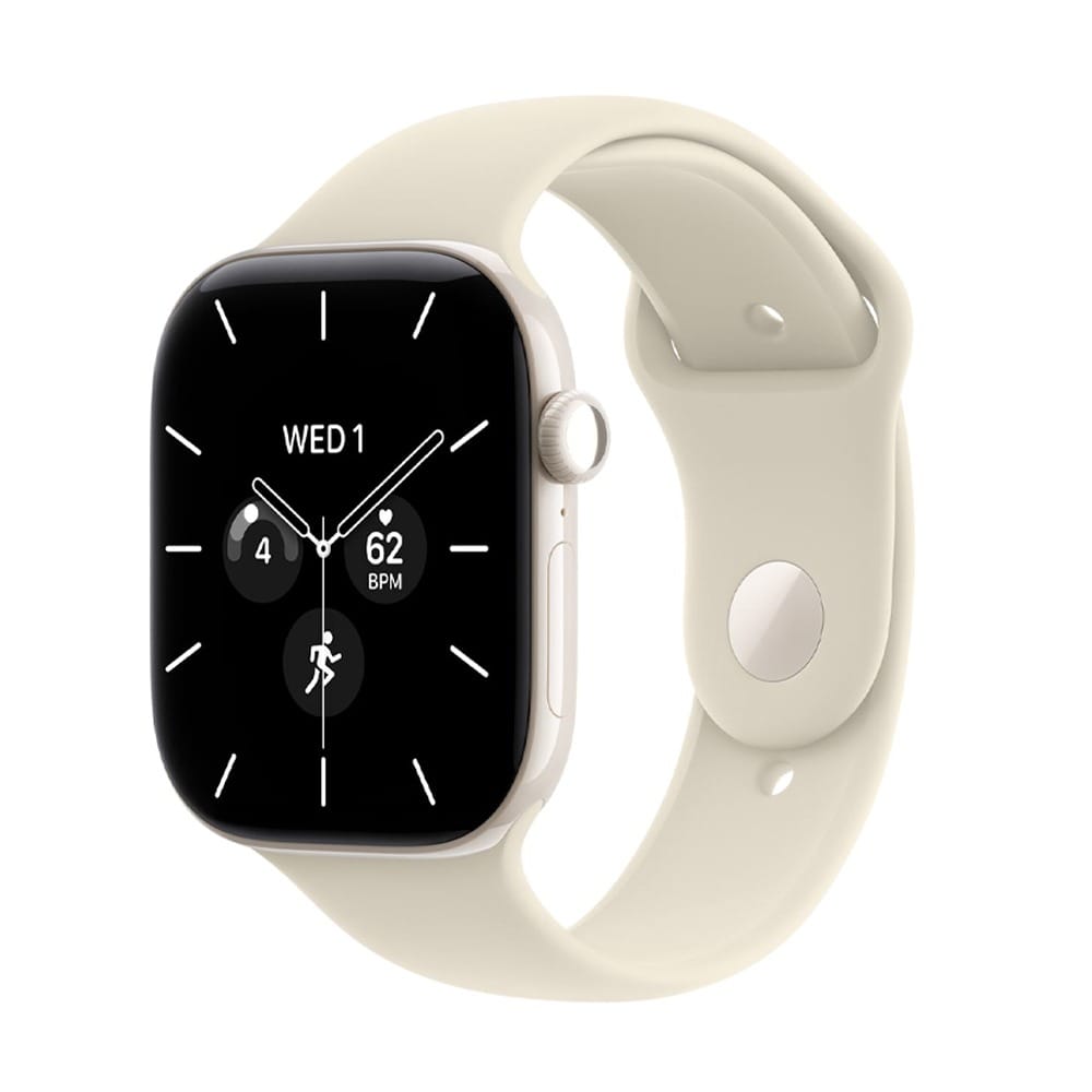 Apple Watch Series 12 GPS + Cellular 42mm Smartwatch, Light Gold Aluminium Case, Fitness & Health Tracking, S/M Sport Band | Sand - MJG24AF/A