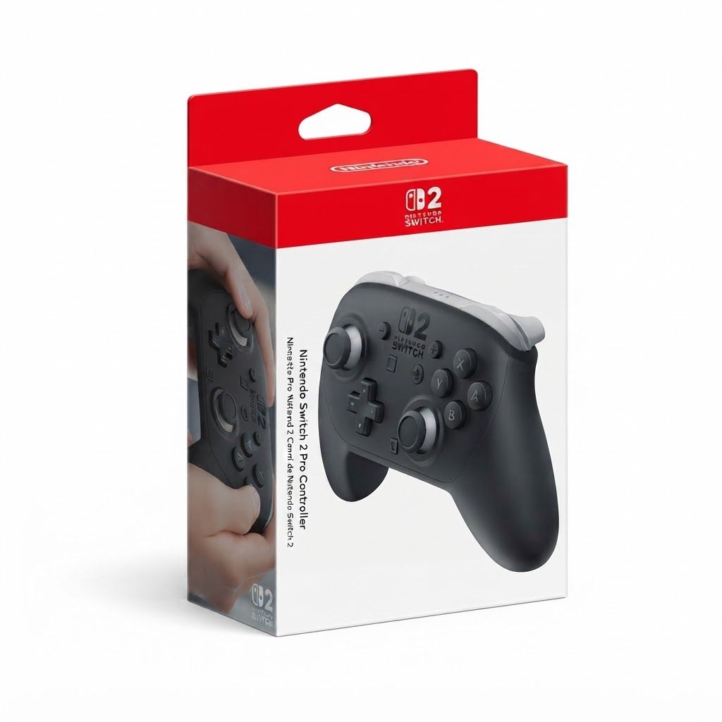 Nintendo Switch 2 Pro Controller, Wireless Bluetooth Gamepad, HD Rumble 2, Motion Controls, GameChat C Button & amiibo Support | 45496321475