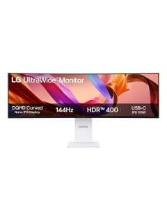 LG 49" UltraWide Curved Dual QHD Nano IPS Monitor, 5120x1440 Display, 144Hz Refresh Rate, USB-C Connectivity | White - 49U950A-W.AMA