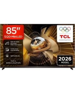 TCL 85 Inch 4K SQD Mini LED Smart Google TV, 144Hz, HDR 10000 Nits,14400 Dimming Zones, Dolby Atmos, B&O Audio, Wi-Fi - 85X11L - Black