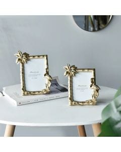 Luxury Signature Photo Frame Set of 2, Gold Flamingo Design Frames, Decorative Picture Holders