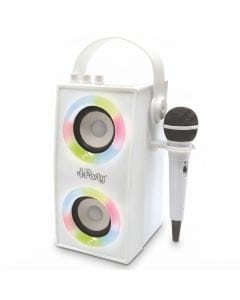 Lexibook iParty Portable Karaoke Bluetooth Speaker with Microphone, Dynamic Light Effects White