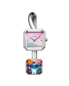 Saga Women Swiss Quartz Watch, Stainless Steel Case, Natural Mother-of-Pearl Dial, Sapphire Crystal, 30M Water Resistance