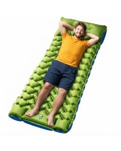 Oramoose Ultralight Inflatable Camping Sleeping Pad, 4-Inch Thick Waterproof Mattress with Built-In Foot Pump