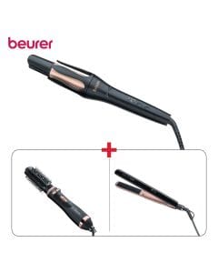 Beurer Automatic Curling Iron + Rotating Hot Air Brush Black + Hair Straightener Black Bundle (603001000004383 + 603001000004382 + 603001000004379)