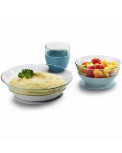 Beaba Glass Meal Set, Healthy And Hygienic Material, Easy To Clean, Flexible Suction Cup Base, Scratch-Resistant, Evolving Design - Jungle