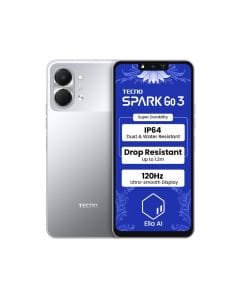 Tecno Spark Go 3 (KN3) 4GB+64GB, 120Hz Display, Unisoc T7250, 5000mAh Battery, IP64 - Titanium Grey | 10082750 