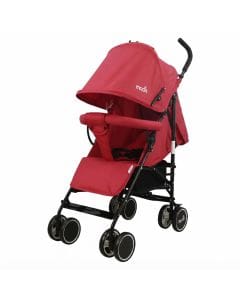 The Moon Brand Neo Plus Lightweight Travel Stroller Compact Umbrella Fold Pushchair for Babies Fire Red, 5-Point Safety Belt