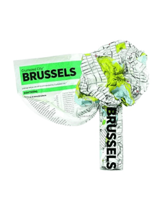 Palomar Crumpled City Map Brussels, Waterproof Non-Woven Fabric Travel Map, Lightweight, Tear & Puncture Resistant