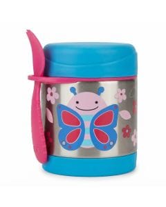 Skip Hop Zoo Butterfly Insulated Food Jar 3+ Years 325ml, Premium Stainless Steel Construction, Warm For 7 Hours Or Cold For 5 Hours - Multicolour
