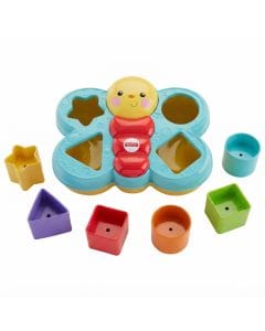 Fisher-Price Butterfly Shape Sorter Baby Toy, 6 Colorful Sorting Blocks, Fine Motor Skills & Early Learning, 6 Months+
