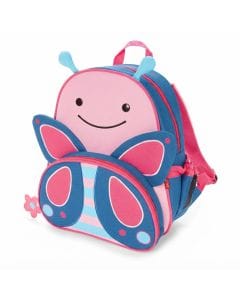 Skip Hop Zoo Butterfly Little Kid Backpack 3+ Years, Stylish and Functional Design, Adjustable Mesh Bottle Pocket, Padded Adjustable Comfy Straps - Multicolour